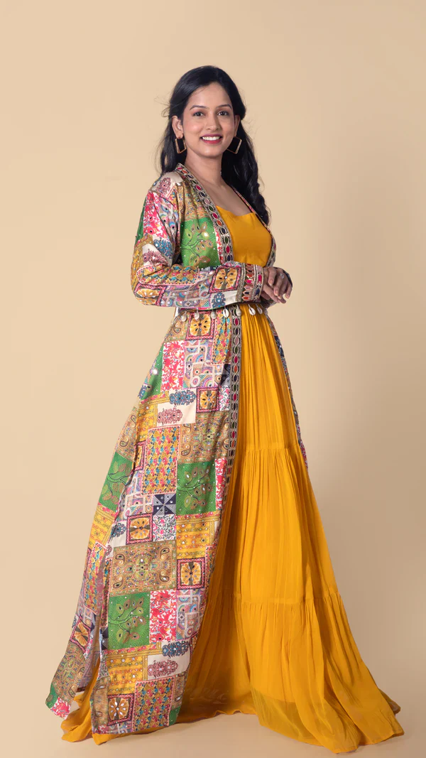 Indo Western Flared Gown